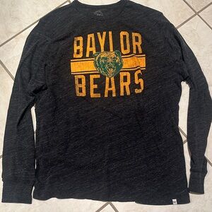'47 Heather Charcoal Crew Tee with Woven Logo Tab Baylor bears size XL